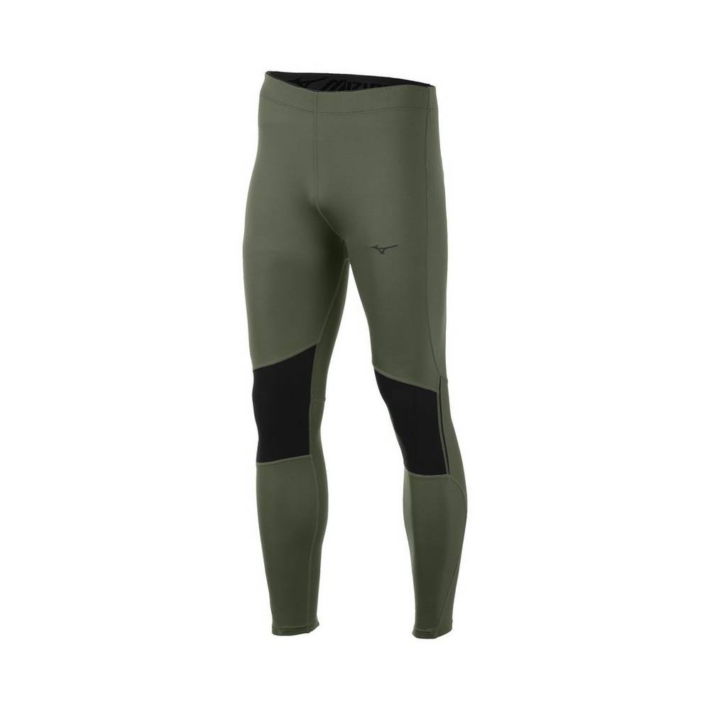 Mizuno Men's Breath Thermo® Tights Green/Black (421918-AGD)